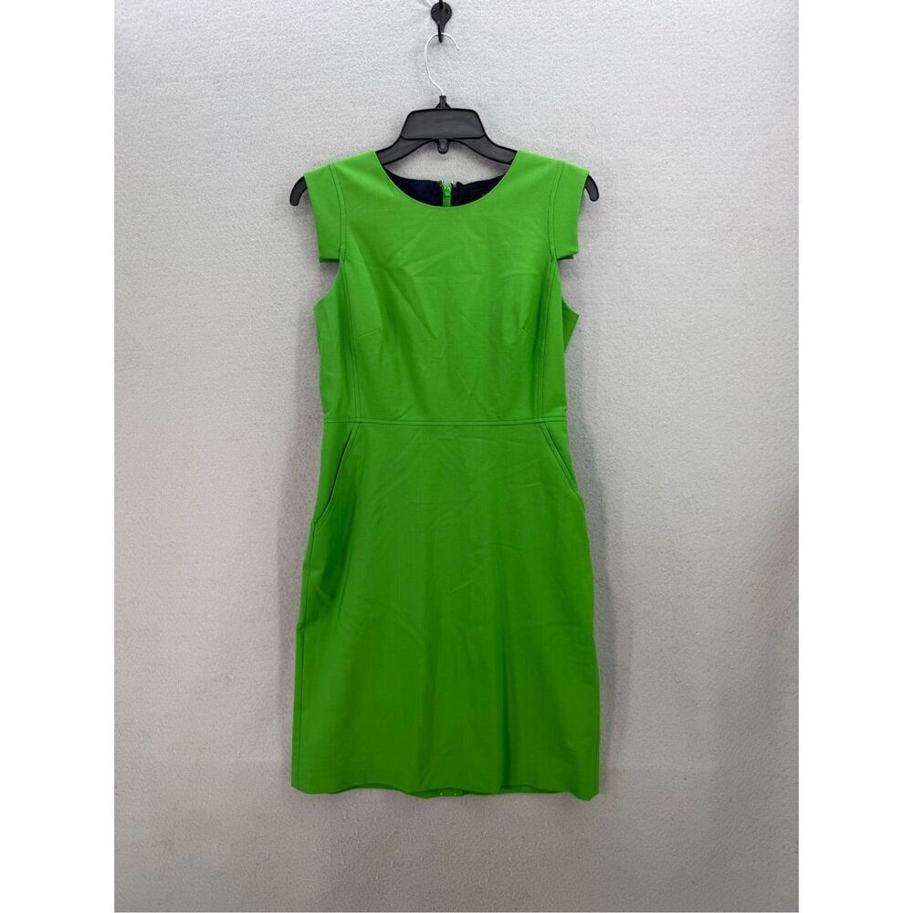 Nwot J. Crew Women Green Tollegno Italian Stretch Wool Sheath Resume Dress 4p